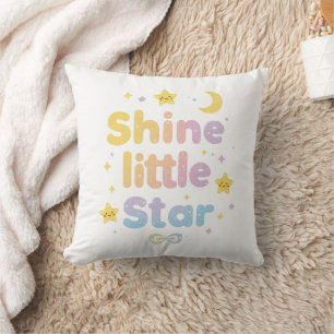 Coussin Pastel "Brille Petite Étoile" Céleste