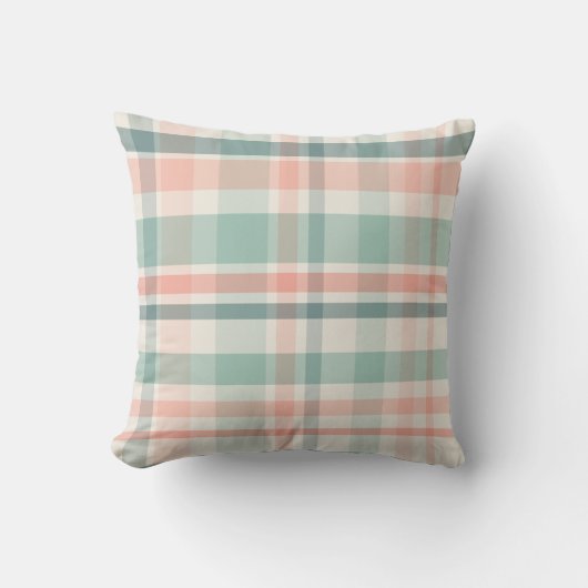 Coussin Pastel Christmas Plaid deux (Recto)