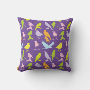 Coussin Pastel Coloured Variété d'oiseaux Motif
