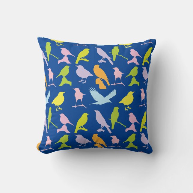 Coussin Pastel Coloured Variété d'oiseaux Motif (Recto)