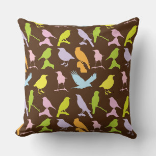Coussin Pastel Coloured Variété d'oiseaux Motif