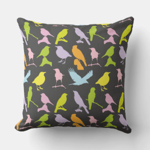 Coussin Pastel Coloured Variété d'oiseaux Motif