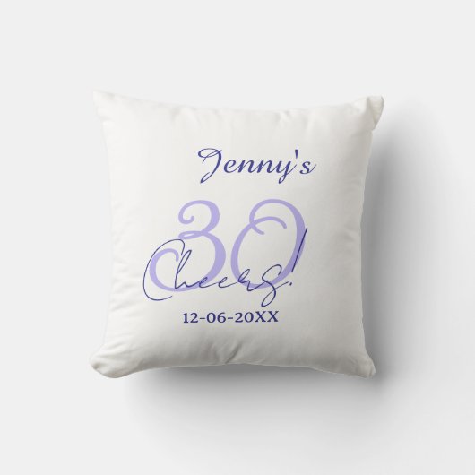 Coussin Pastel félicite 30 ans violet élégant nom da (Recto)