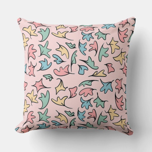 Coussin Pastel Feuille rose (Recto)