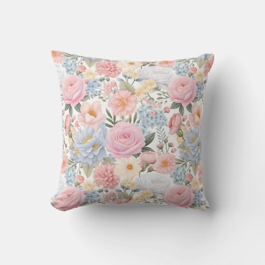Coussin Pastel Floral Medley Motif (Recto)