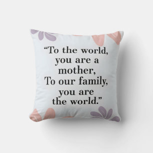 Coussin Pastel floral Moderne citation de la Fête des Mère
