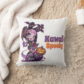 Coussin Pastel Goth Kawaii Spooky Anime Girl Halloween 