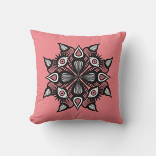 Coussin Pastel Goth Witch Design - Monstre Rose Noir