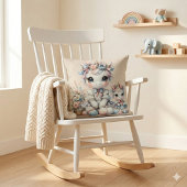 Coussin Pastel Kawaii Licorne Duo Mère Fille Beige