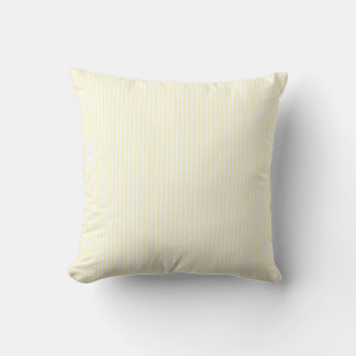 Coussin Pastel Lemon Yellow and White Stripes Pale Yellow