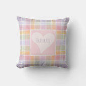 Coussin Pastel Madras Custom Throw Pillow for Nursery (Recto)
