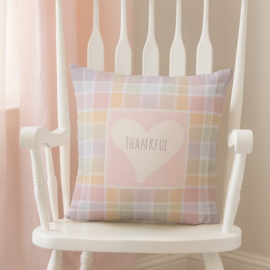Coussin Pastel Madras Custom Throw Pillow for Nursery