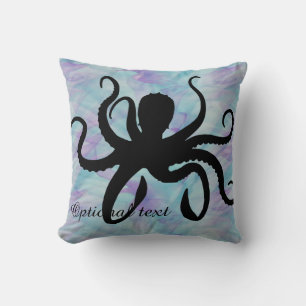 Coussin Pastel Ocean Octopus Silhouette Jeu d'oreiller