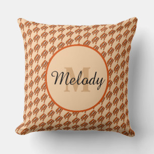 Coussin Pastel & orange Leopard d'or Monogramme Poster de 