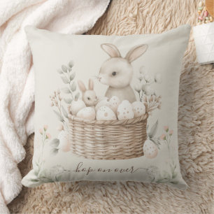 Coussin Pastel Pâques Brunch & Oeufs Chasse Bunny Panier O