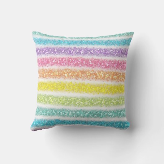 Coussin Pastel Parties scintillant arc-en-ciel (Verso)