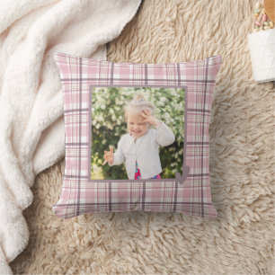 Coussin Pastel, Photo Plaid Rose