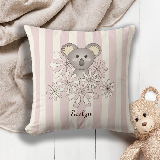 Coussin Pastel Pink Cute Baby Koala Ours Chambre pour enfa