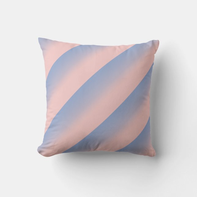 Coussin Pastel Pink et Sky Blue rayé ombre (Recto)