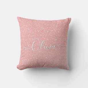 Coussin Pastel Pink Parties scintillant Sparkle Nom person