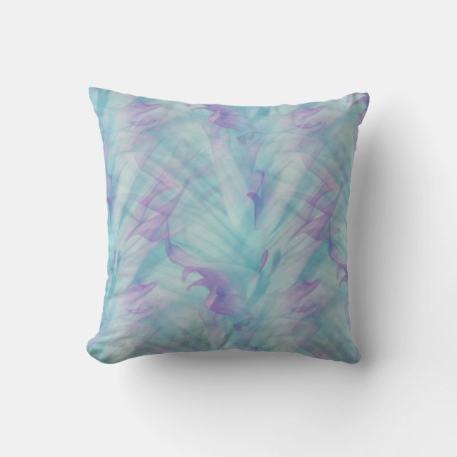 Coussin Pastel Purple and Blue Abstract (Recto)