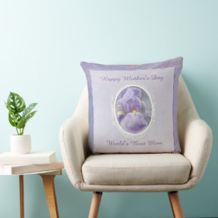 Coussin Pastel Purple Iris Fête des Mères Jeu d'oreiller