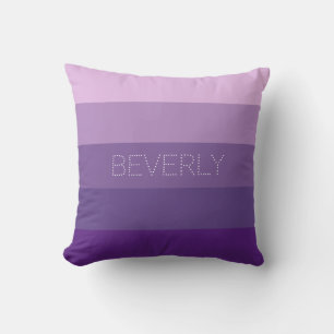 Coussin Pastel Purple Rose 5 couleurs Nom personnalisé