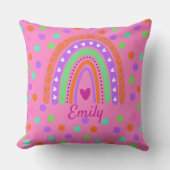 Coussin Pastel Rainbow Polka Dot School, Joli Back to Scho (Recto)
