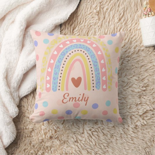 Coussin Pastel Rainbow Polka Dot School, Joli Back to Scho (Couverture)
