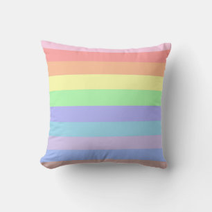 Coussin Pastel Rainbow Stripes