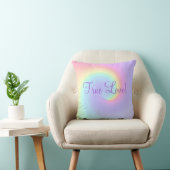Coussin Pastel Rainbow Swirl Mariage lesbien (Chaise)