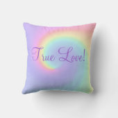 Coussin Pastel Rainbow Swirl Mariage lesbien (Verso)