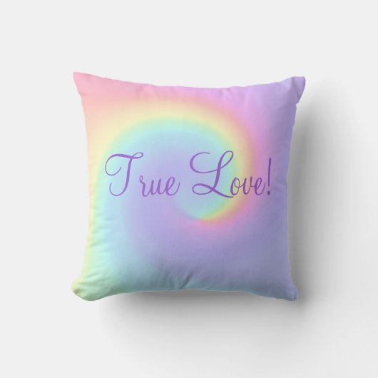 Coussin Pastel Rainbow Swirl Mariage lesbien (Recto)