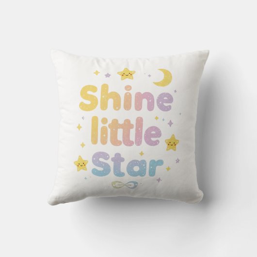 Coussin Pastel "Shine Little Star" Céleste (Verso)