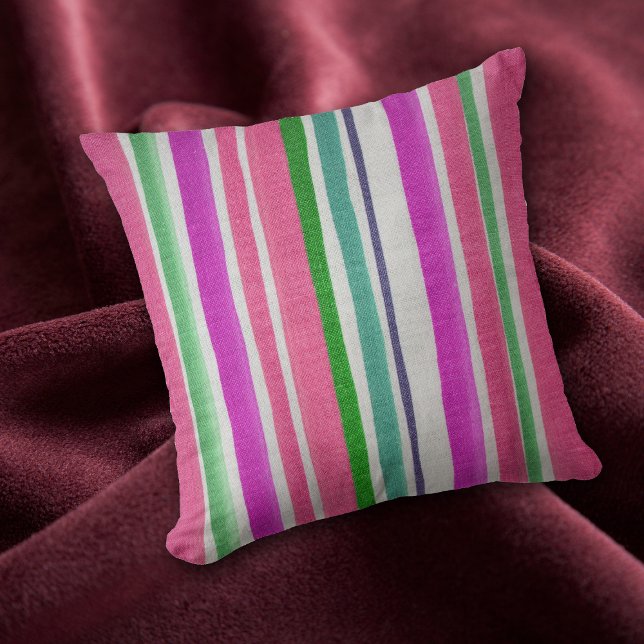 Coussin Pastel Stripes (Créateur téléchargé)