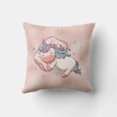 Coussin Pastel Unicorne avec retour (Verso)