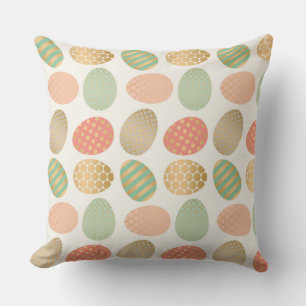 Coussin pastel vintage moderne graphique oeufs de pâques