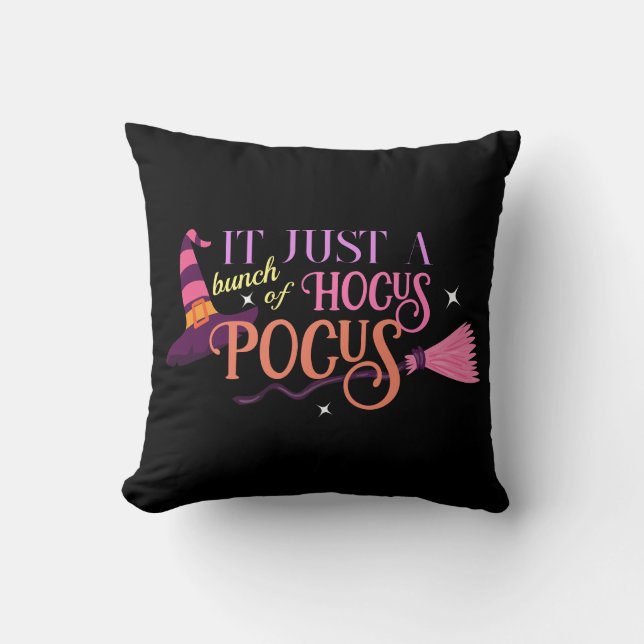 Coussin Pastel Witch Hocus Pocus Halloween Casquette Broom (Recto)