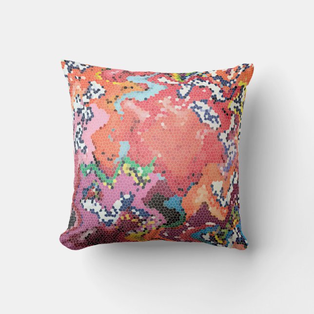 Coussin Pastels Abstraits Rose Funky (Recto)