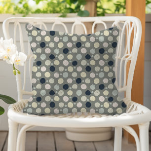 Coussin Pastels de peinture moderne points de sauge vert b