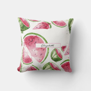 Coussin Pastèque aquarelle mignonne