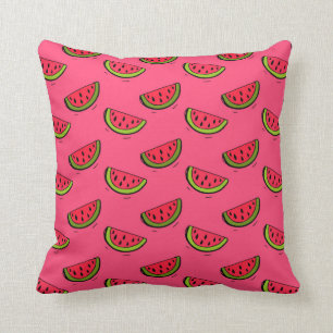 Coussin Pastèque d'été sur le motif rose