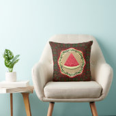 Coussin pastèque sur plaque d'olive avec tatreez palestini (Chaise)