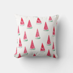 Coussin pastèques aquarelles, motif d'été sans soudure.