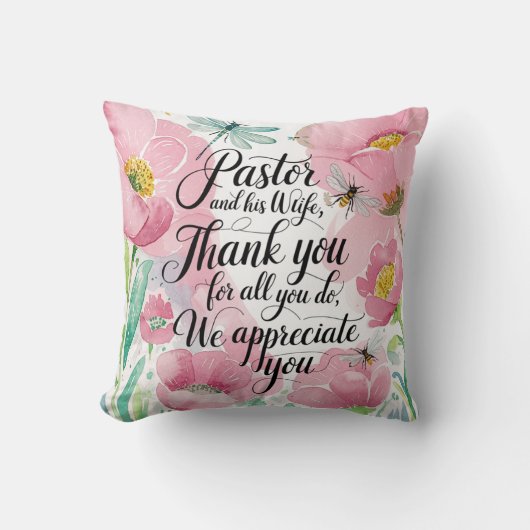 Coussin ✝️ Pasteur Anniversaire de l'appréciation de la fe (Recto)