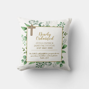 Coussin Pasteur prêtre nouvellement ordonné, le ministre D