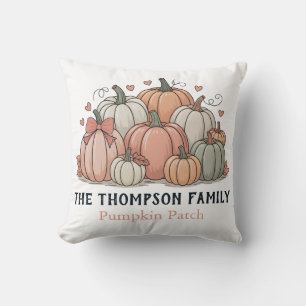 Coussin Patch de Citrouille familial personnalisé Hallowee