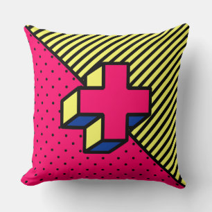 Coussin Patch Neo-Memphis - Signal Cross/Plus