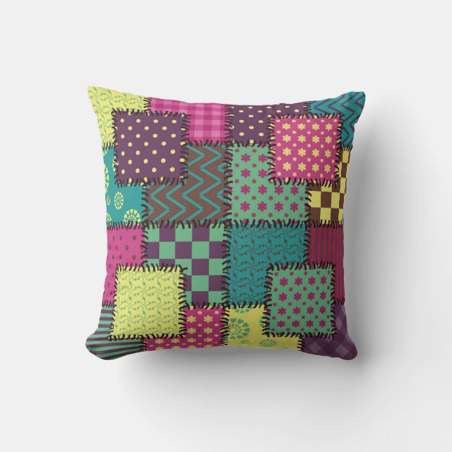 Coussin Patchwork : Arrière - plan Motif divers (Recto)