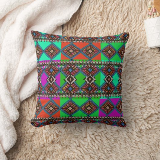 Coussin Patchwork Boho | Tissu de boue inspiré (Couverture)